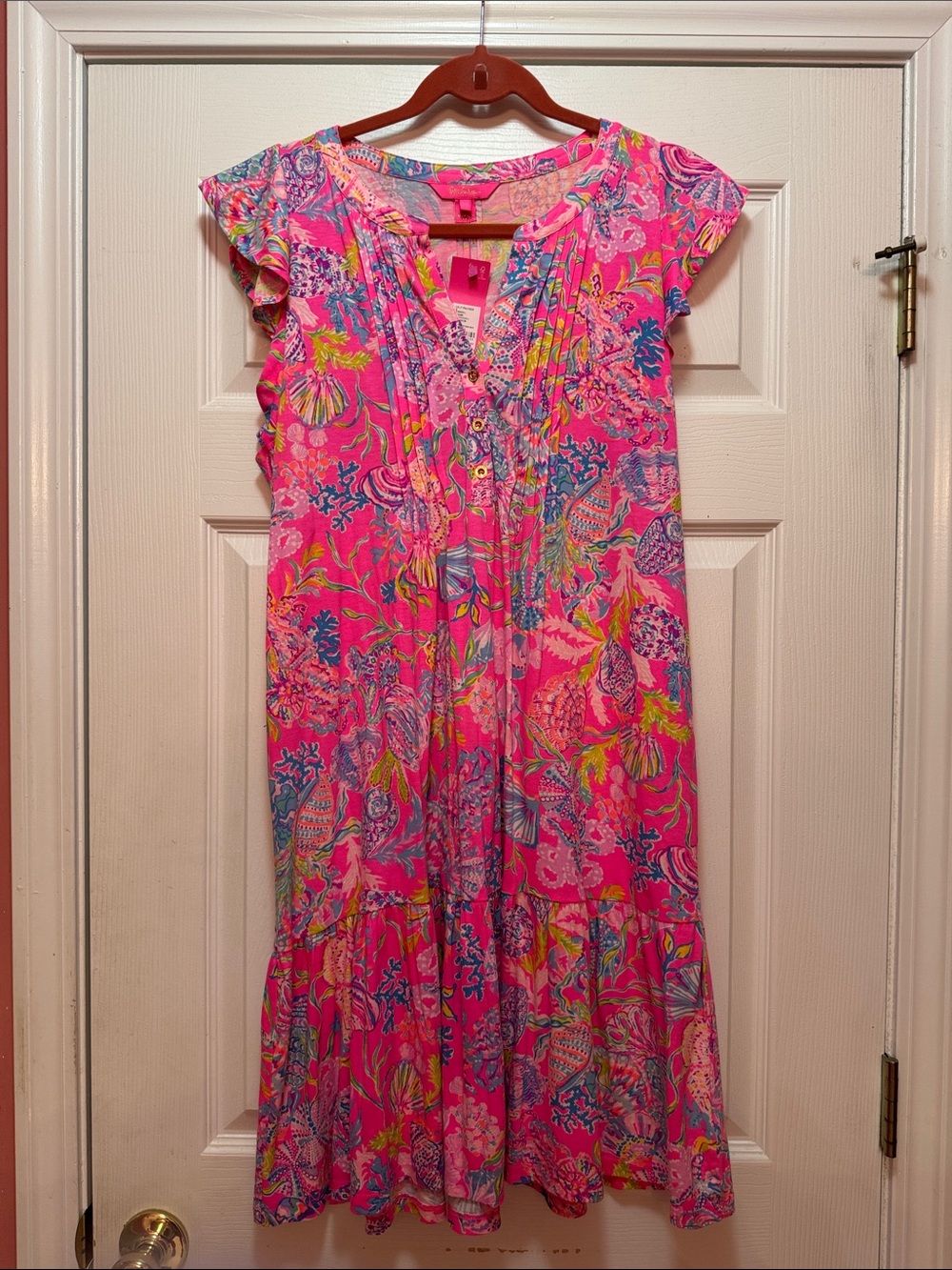 Lilly Pulitzer Pink Multicolor Floral V-Neck Dress